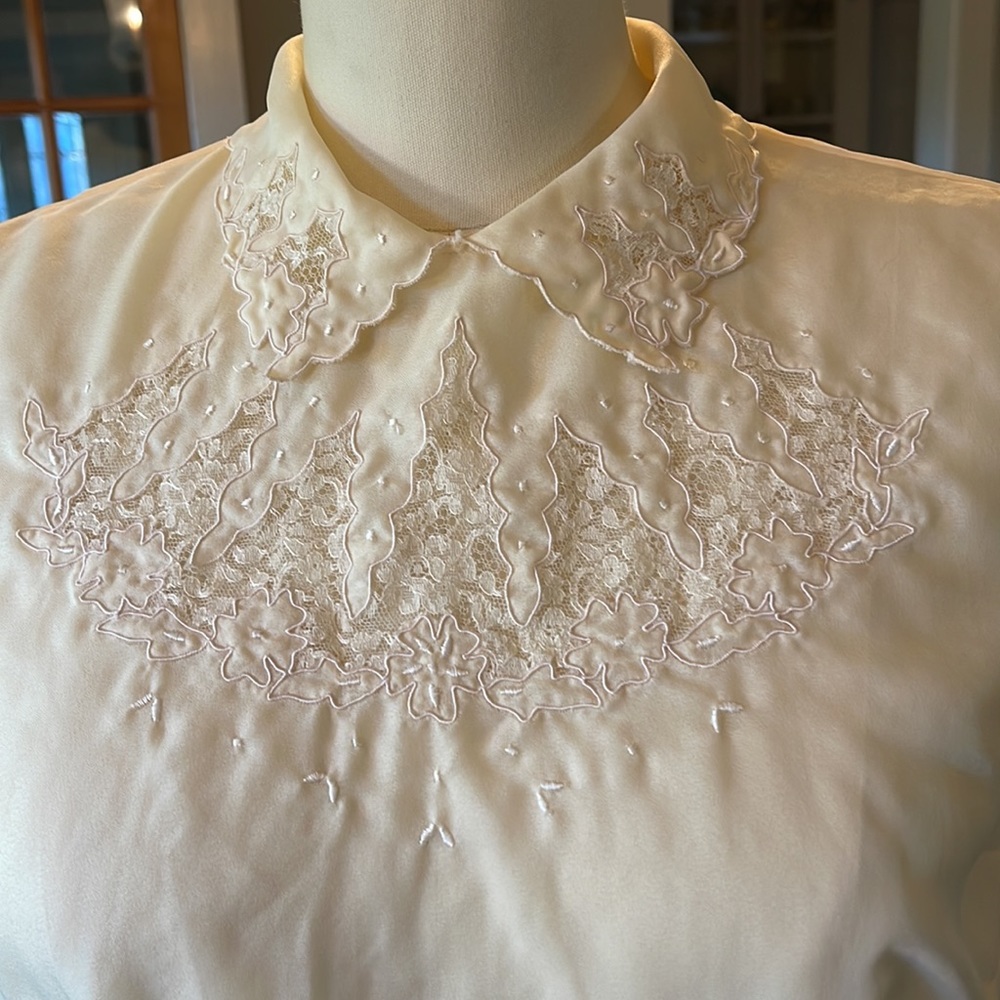 1950’s 60’s Sheer No Label Blouse VINTAGE Sz L